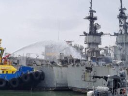 Incendio en fragata Allende deja lesionados en Veracruz